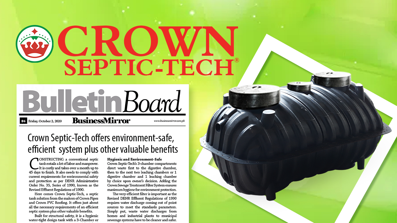 CROWN Septic-Tech feature in BusinessMirror Bulletin Board